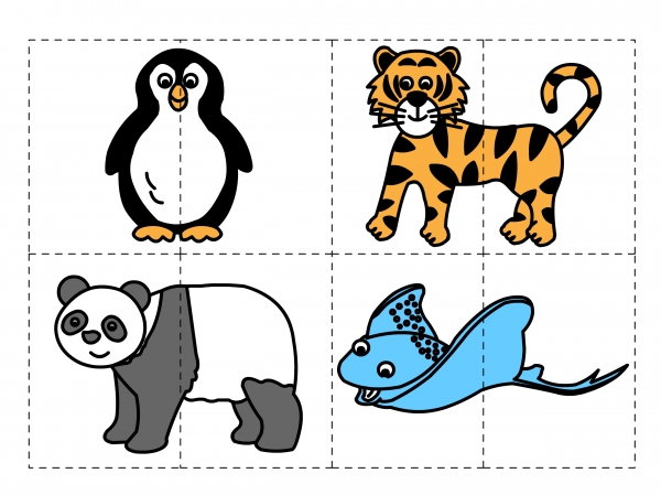 Puzzle zvířata – poloviny (RVP)